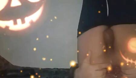 SofiBlack Celebrate Halloween big ass gay taking big huge dildo