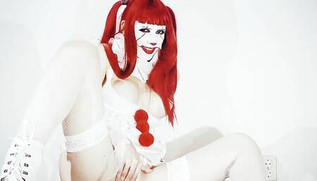 Creepy Version: Hot female Pennywise fucks her pussy with a big dildo - Halloween 2023