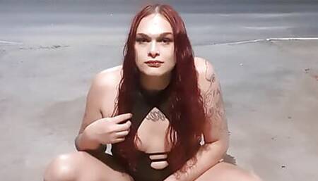 trans ariela caged and pissing in public
