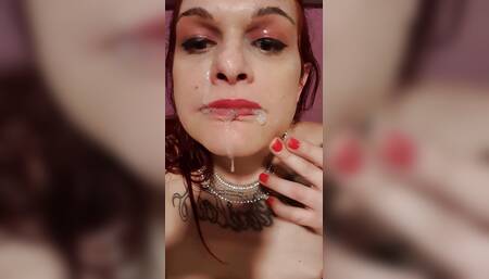 ariela trans doing skicare with cum