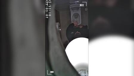 Security Big Dick Piss And Cum in Toilet
