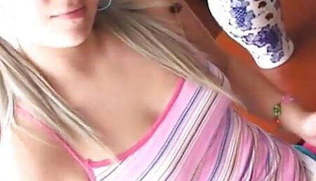 Sexy Sammy 18 Shows off Her Tits and Fingers Hardcore
