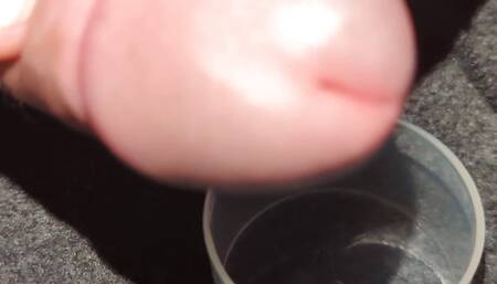 Extreme Closeup Huge Thick Load of Cum Edged Out Into Cup and Swallowed