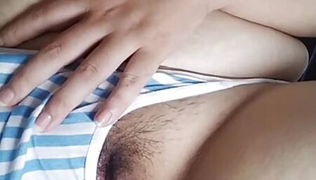 Horny girl play myself with dildo.