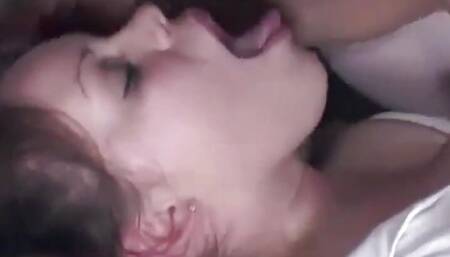 Hot Schoolgirl Blowjob and Fucking threesome