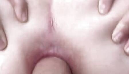 Horny lover fucks hot teen butt from behind