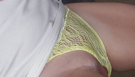 Closee up pussy fucking sideway panties