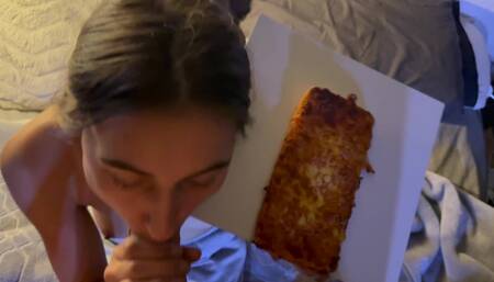 Cum on my pizza for extra topping of cum