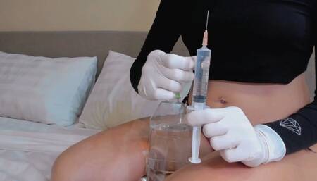 2 injections in the ass and anal masturbation