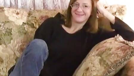 Tall housewife strips down and shows off her small tits