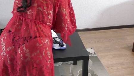 stepmom allowed to spread her ass and fuck in anal for this made a blowjob