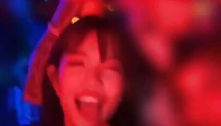 Emma Thai Is a Party Slut in Bar