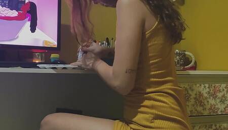 He couldn't resist seeing me painting naked