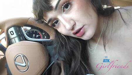Zoey Jpeg on her period during roadtrip taking cock (tampon sex) POV