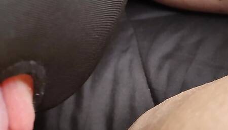 My wife's delicious pussy licked with my long tongue