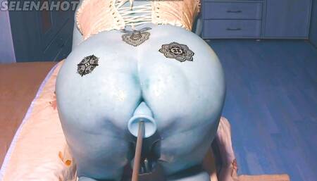 Horny tranny avatar Selena lets her ass be fucked hard by her fucking machine and moans