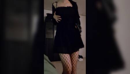 the girl takes off her dress and wants to play