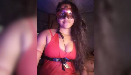 Indian girl riding with dildo