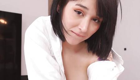 I creampie my step-sister while we watch porn together - Leela Moon 4K