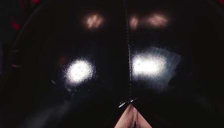 Young milf in latex fucks his face until orgasm then takes his cock from behind