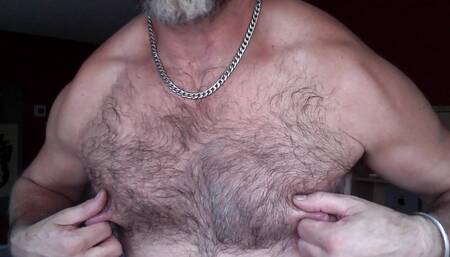 Gay Muscle Worship Nipple Play Pig Daddy works his nips supple nips fantasy about you