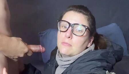 Nerd Wife MASSIVE Tongue Cumshot, Glasses & Puffer Jacket