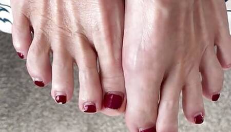 Cum on wife's feet