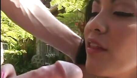 Sexy Asian with Tight Ass Rides a Hard White Dick