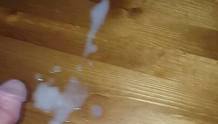 Cumshot on the kitchen table