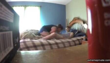 Peeping at mom's big ass as she enjoys a cock