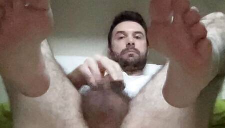 Masturbating in my van showing sexy feet and asshole