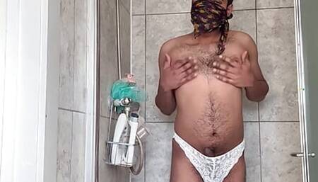 Sri lankan gay boy wearing lace panty and showing ass hole.