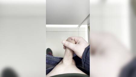 Masturbation with cum in a place