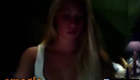 Blonde Hotties From Omegle Plays With Her tits
