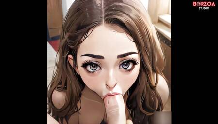 ASMR blowjob hentai anime loop - AI