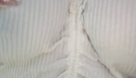 This bitch caresses her breasts and wants sex