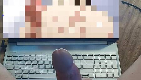 A couple of students are having fun in the shower.  masturbate to anime