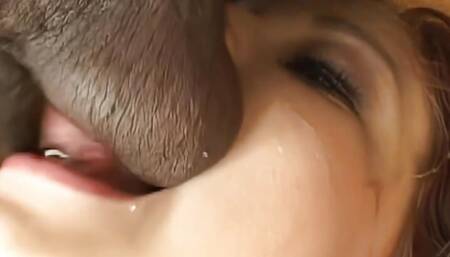 DELUXEDIVAS - Redhead Phoebe is in an interracial gang bang with a few black guys