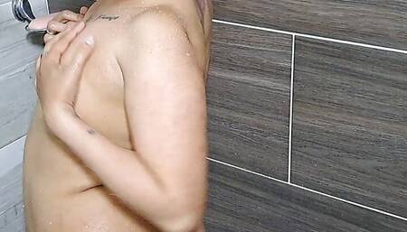 I record my stepsister in the shower. Part 2. Suck my cock really well
