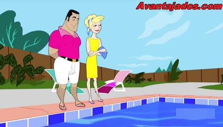 Gay Cartoon an Afternoon with Butts Gay at the Pool