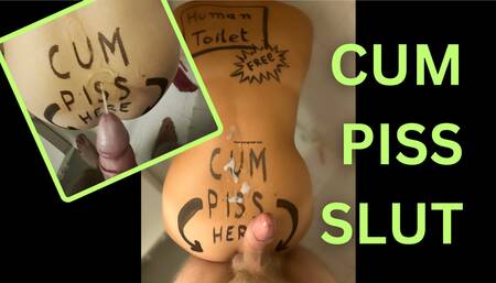 Cum and Piss on me, please ???? I am a Human Toilet