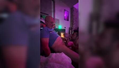 Blowjob for mature daddy older cum in mounth