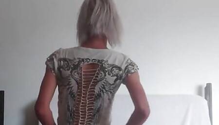 Horny skinny girl sexy dance strip dance