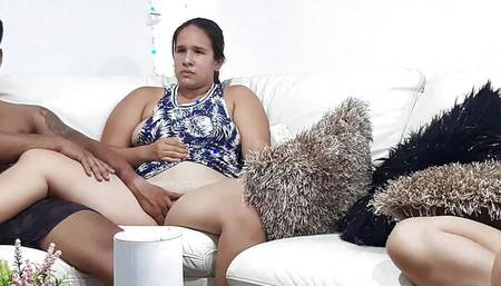 We watch movies on the sofa and I masturbate her rich pussy Part 1