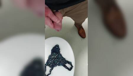 Cumming on guys wifes panties in public toilet