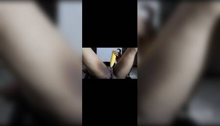 stepmom plays with corn when she horny