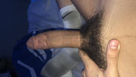 Stroking my hairy cock re upload