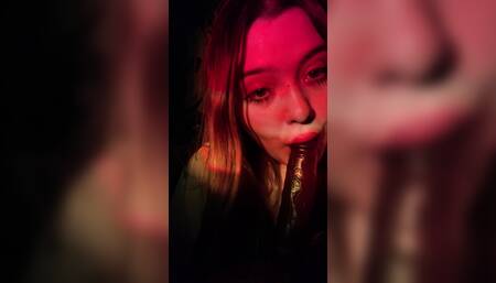 Russian slut sucks dick before going to bed))