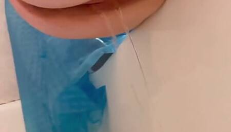 Pissing in Tub, with and Without Panties