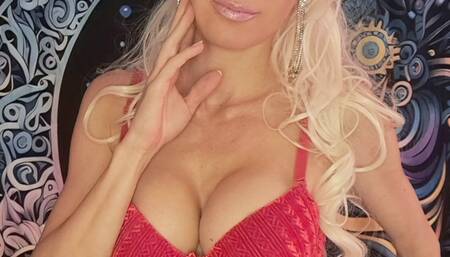 Blonde Red Lingerie, Play with Ass, Toy Anal